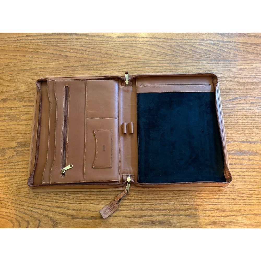 Coach Vintage Tan Leather Zip Around Portfolio Organizer Document Case Tan - Picture 2 of 16